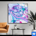 Spannbild Fluid Art Bubbless Aquamarin Quadrat Produktvorschau mit dem Bild Fluid Art - Bubbless Aquamarin im Format Quadrat.