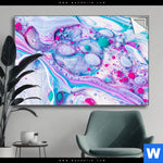 Spannbild Fluid Art Bubbless Aquamarin Querformat Produktvorschau mit dem Bild Fluid Art - Bubbless Aquamarin im Format Querformat.