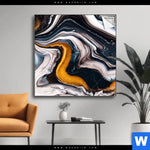 Spannbild Fluid Art Goldrausch Quadrat Produktvorschau mit dem Bild Fluid Art Goldrausch im Format Quadrat.