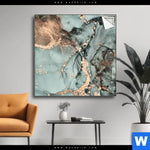 Spannbild Fluid Art Tuerkis Quadrat Produktvorschau mit dem Bild Fluid Art Türkis im Format Quadrat.