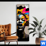 Spannbild Frau Mit Kopfhoerern Schmal Produktvorschau mit dem Bild Frau mit Kopfhörern im Format Schmal.