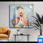 Spannbild Frauenportrait Mit Blumen Quadrat Produktvorschau mit dem Bild Frauenportrait mit Blumen im Format Quadrat.