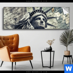 Spannbild Freiheitsstatue Im Sandsturm Panorama Produktvorschau mit dem Bild Freiheitsstatue im Sandsturm im Format Panorama.