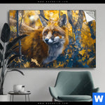 Spannbild Fuchs Im Blaetterwald Querformat Produktvorschau mit dem Bild Fuchs im Blätterwald im Format Querformat.