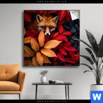 Spannbild Fuchs Im Herbstlaub Quadrat Produktvorschau mit dem Bild Fuchs im Herbstlaub im Format Quadrat.