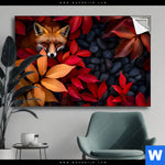 Spannbild Fuchs Im Herbstlaub Querformat Produktvorschau mit dem Bild Fuchs im Herbstlaub im Format Querformat.