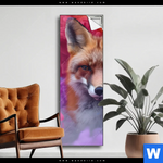 Spannbild Fuchs In Farbnebel Schmal Produktvorschau mit dem Bild Fuchs in Farbnebel im Format Schmal.