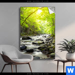 Spannbild Gebirgsfluss Im Wald Hochformat Produktvorschau mit dem Bild Gebirgsfluss im Wald im Format Hochformat.