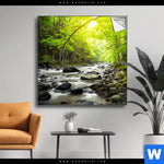 Spannbild Gebirgsfluss Im Wald Quadrat Produktvorschau mit dem Bild Gebirgsfluss im Wald im Format Quadrat.
