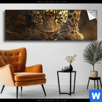 Spannbild Geheimnisvoller Leopard Panorama Produktvorschau mit dem Bild Geheimnisvoller Leopard im Format Panorama.