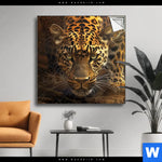 Spannbild Geheimnisvoller Leopard Quadrat Produktvorschau mit dem Bild Geheimnisvoller Leopard im Format Quadrat.