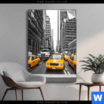 Spannbild Gelbe Taxis New York Hochformat Produktvorschau mit dem Bild Gelbe Taxis New York im Format Hochformat.