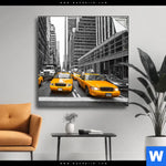Spannbild Gelbe Taxis New York Quadrat Produktvorschau mit dem Bild Gelbe Taxis New York im Format Quadrat.