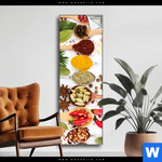 Spannbild Gewuerze Auf Loeffeln Weiss Schmal Produktvorschau mit dem Bild Gewürze auf Löffeln - weiß im Format Schmal.