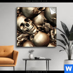Spannbild Goldene Schaedel Quadrat Produktvorschau mit dem Bild Goldene Schädel im Format Quadrat.