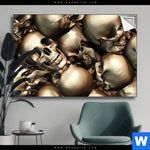 Spannbild Goldene Schaedel Querformat Produktvorschau mit dem Bild Goldene Schädel im Format Querformat.