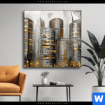Spannbild Goldene Skyline Vision Quadrat Produktvorschau mit dem Bild Goldene Skyline Vision im Format Quadrat.