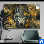 Spannbild Goldener Wolfblick Querformat Produktvorschau mit dem Bild Goldener Wolfblick im Format Querformat.