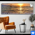 Spannbild Goldenes Licht Am Meer Panorama Produktvorschau mit dem Bild Goldenes Licht am Meer im Format Panorama.