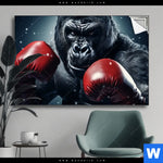 Spannbild Gorilla Mit Roten Boxhandschuhen Querformat Produktvorschau mit dem Bild Gorilla mit roten Boxhandschuhen im Format Querformat.