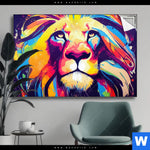 Spannbild Graffiti Loewe Querformat Produktvorschau mit dem Bild Graffiti Löwe im Format Querformat.