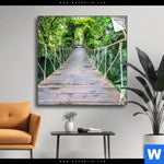 Spannbild Haengebruecke Im Dschungel Quadrat Produktvorschau mit dem Bild Hängebrücke im Dschungel im Format Quadrat.