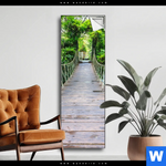 Spannbild Haengebruecke Im Dschungel Schmal Produktvorschau mit dem Bild Hängebrücke im Dschungel im Format Schmal.