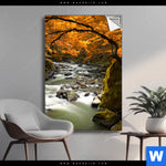 Spannbild Herbstlandschaft Am Fluss Hochformat Produktvorschau mit dem Bild Herbstlandschaft am Fluss im Format Hochformat.