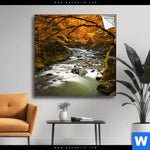 Spannbild Herbstlandschaft Am Fluss Quadrat Produktvorschau mit dem Bild Herbstlandschaft am Fluss im Format Quadrat.