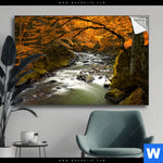 Spannbild Herbstlandschaft Am Fluss Querformat Produktvorschau mit dem Bild Herbstlandschaft am Fluss im Format Querformat.