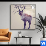 Spannbild Hirsch Wald No 1 Quadrat Produktvorschau mit dem Bild Hirsch & Wald No.1 im Format Quadrat.