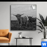 Spannbild Hochland Rind Schwarz Weiss Quadrat Produktvorschau mit dem Bild Hochland-Rind Schwarz-Weiß im Format Quadrat.