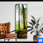 Spannbild Idyllischer Wald Bei Sonnenaufgang Schmal Produktvorschau mit dem Bild Idyllischer Wald bei Sonnenaufgang im Format Schmal.