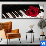 Spannbild Klavier Rose Panorama Produktvorschau mit dem Bild Klavier & Rose im Format Panorama.