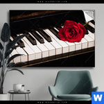 Spannbild Klavier Rose Querformat Produktvorschau mit dem Bild Klavier & Rose im Format Querformat.