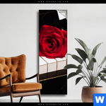 Spannbild Klavier Rose Schmal Produktvorschau mit dem Bild Klavier & Rose im Format Schmal.