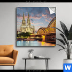 Spannbild Koelner Dom Bei Nacht Quadrat Produktvorschau mit dem Bild Kölner Dom bei Nacht im Format Quadrat.