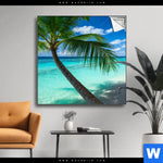 Spannbild Kokospalme Am Strand Quadrat Produktvorschau mit dem Bild Kokospalme am Strand im Format Quadrat.