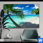 Spannbild Kokospalme Am Strand Querformat Produktvorschau mit dem Bild Kokospalme am Strand im Format Querformat.