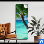 Spannbild Kokospalme Am Strand Schmal Produktvorschau mit dem Bild Kokospalme am Strand im Format Schmal.