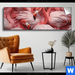 Spannbild Kuschelnde Flamingos Panorama Produktvorschau mit dem Bild Kuschelnde Flamingos im Format Panorama.