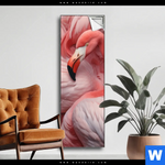 Spannbild Kuschelnde Flamingos Schmal Produktvorschau mit dem Bild Kuschelnde Flamingos im Format Schmal.