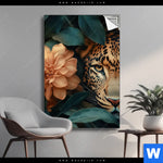 Spannbild Leopard Im Bluetenmeer Hochformat Produktvorschau mit dem Bild Leopard im Blütenmeer im Format Hochformat.