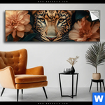 Spannbild Leopard Im Bluetenmeer Panorama Produktvorschau mit dem Bild Leopard im Blütenmeer im Format Panorama.