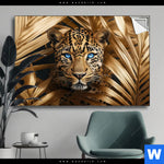 Spannbild Leopard Im Goldenen Dschungel Querformat Produktvorschau mit dem Bild Leopard im goldenen Dschungel im Format Querformat.