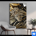Spannbild Leopard In Goldener Tarnung Hochformat Produktvorschau mit dem Bild Leopard in goldener Tarnung im Format Hochformat.