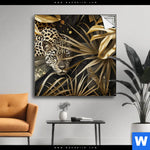 Spannbild Leopard In Goldener Tarnung Quadrat Produktvorschau mit dem Bild Leopard in goldener Tarnung im Format Quadrat.