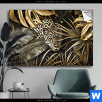 Spannbild Leopard In Goldener Tarnung Querformat Produktvorschau mit dem Bild Leopard in goldener Tarnung im Format Querformat.