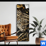 Spannbild Leopard In Goldener Tarnung Schmal Produktvorschau mit dem Bild Leopard in goldener Tarnung im Format Schmal.