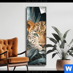 Spannbild Leopard Zwischen Blaettern Schmal Produktvorschau mit dem Bild Leopard zwischen Blättern im Format Schmal.